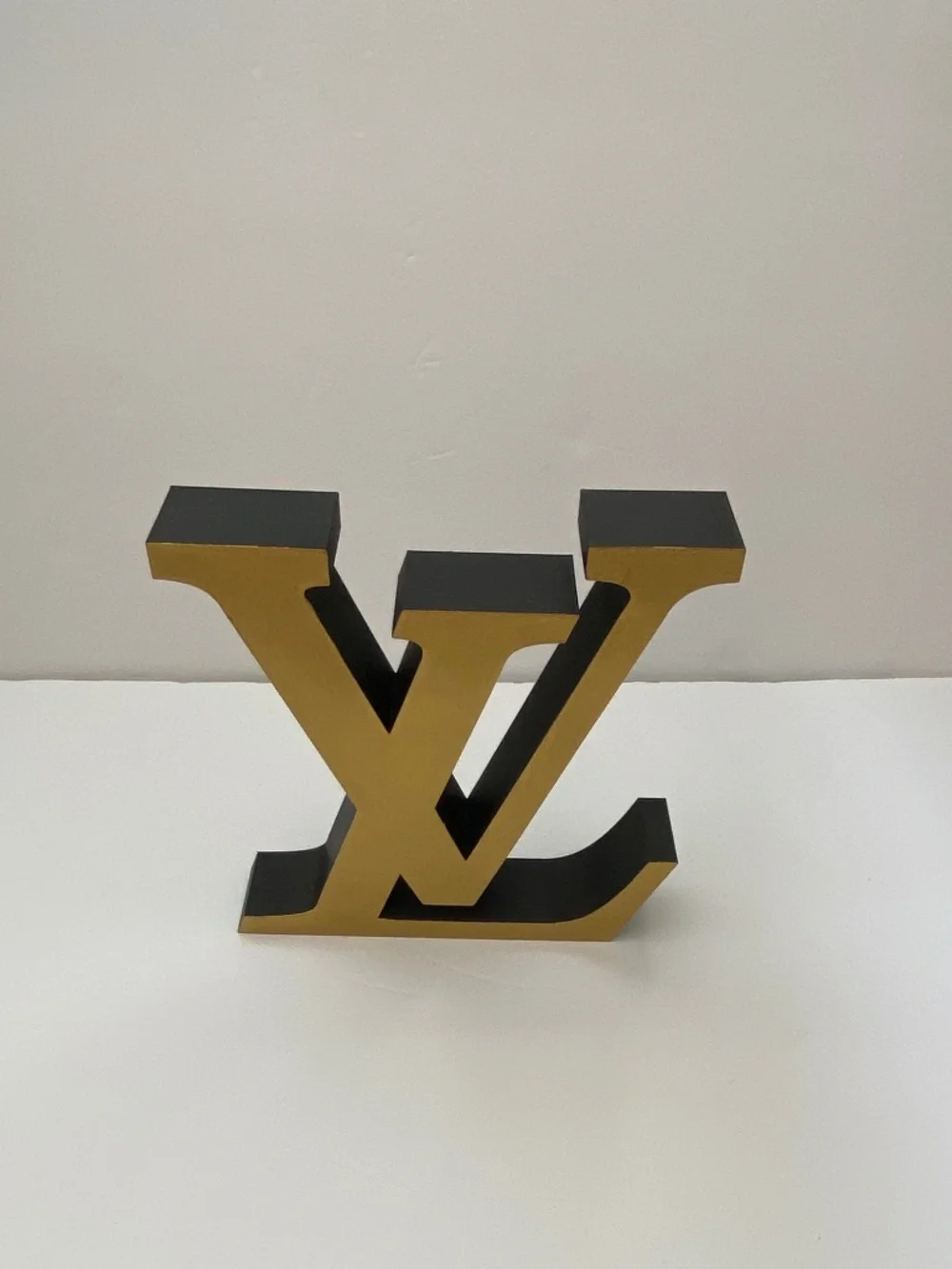 Rare LARGE 7" Black/Gold LV Art Decor - Picture 3 of 7